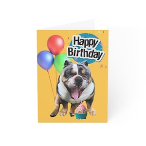 Happy Birthday Greeting Card, Bulldog Lover Greeting Card, PAW- Some Birthday Card, (1, 10, 30, and 50pcs),