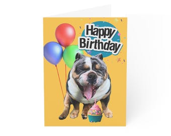 Happy Birthday Greeting Card, Bulldog Lover Greeting Card, PAW- Some Birthday Card, (1, 10, 30, and 50pcs),