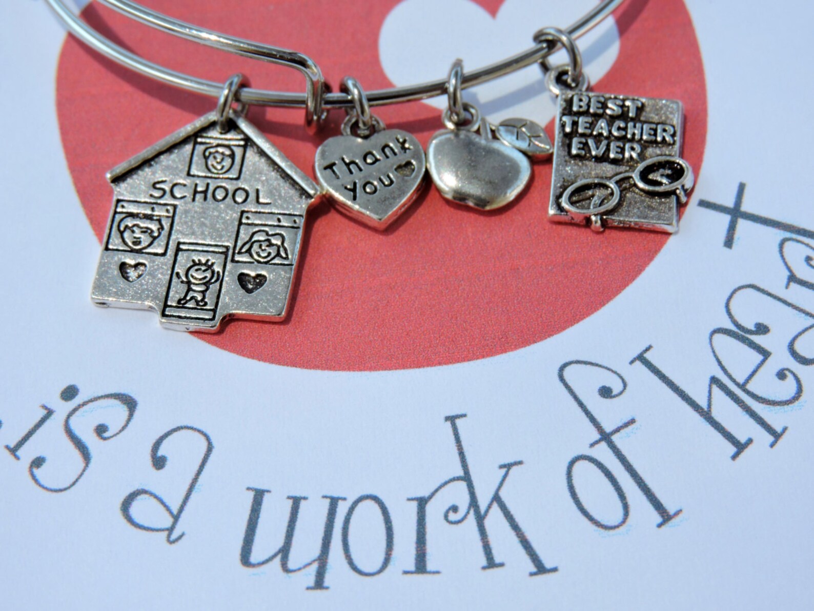 School Teacher Charm Bracelet Teacher Appreciation Teach Etsy