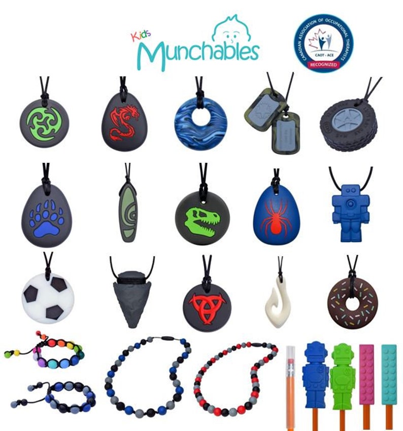 Munchables Rectangle Adult Chewelry Sensory Chew Necklaces Etsy