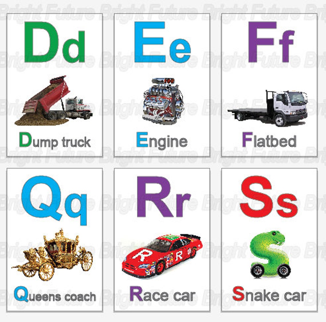 ABC Vehicle Flashcards Download. Trucks, Cars, Transportation, Trains