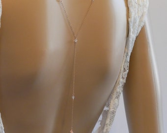 Lariat Y Backdrop Necklace: Crystal Pearl jewellery, custom silver, gold, rose gold