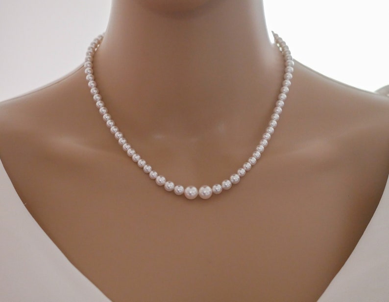 pearl necklace, Queen Elizabeth, set option with bracelet, pearl drop earrings, custom colours, image 1