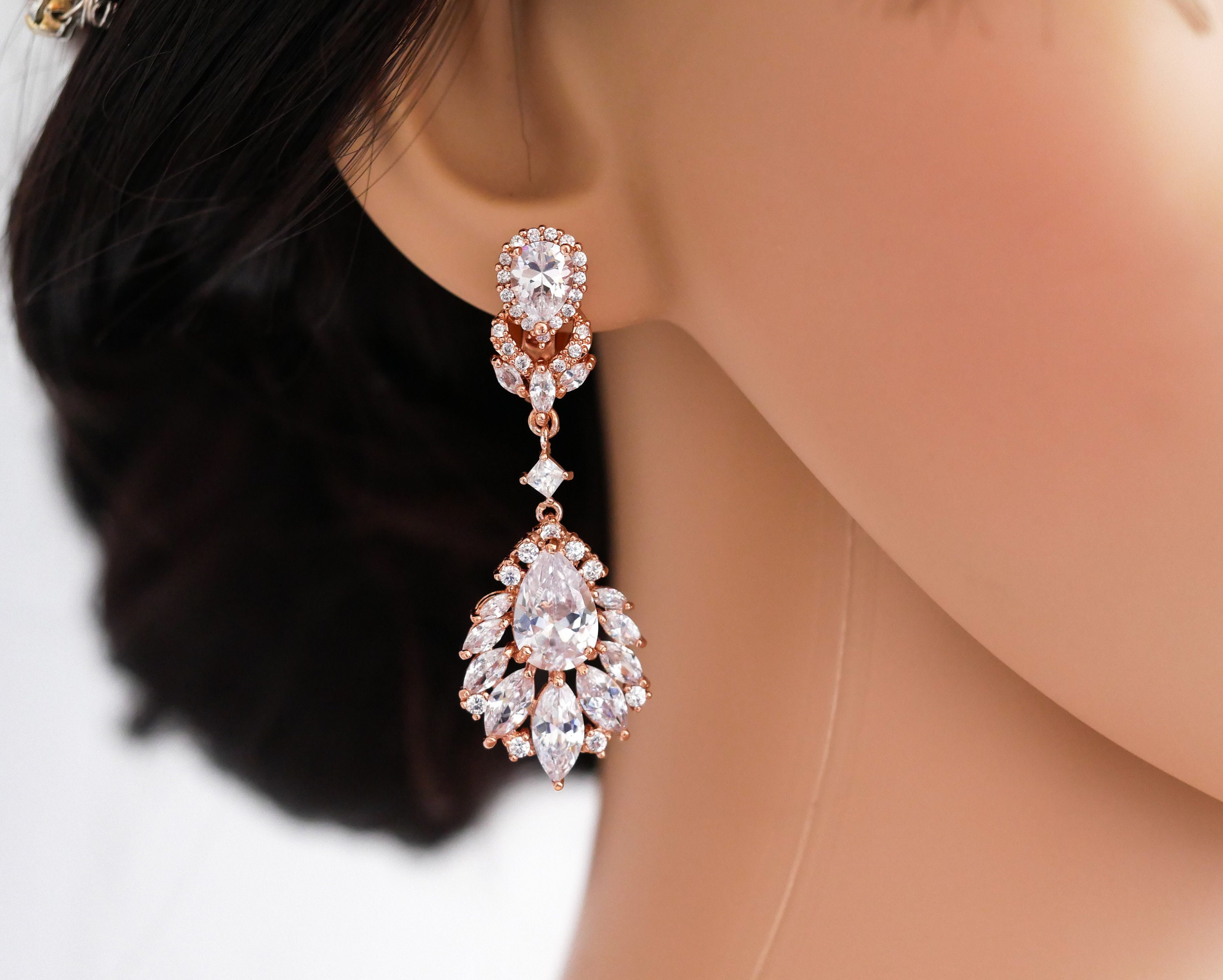 Buy Chandelier Earrings for women,Long Earrings Dangle Dangling Bling  Earring Crystal Rhinestone Statement Drop Tassels rhombus Earrings for Prom  Fashion Jewelry Online at desertcartINDIA