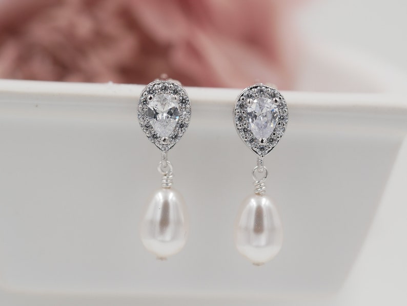 silver Clip on or pierced crystal earrings rose gold with option to choose colours too gold