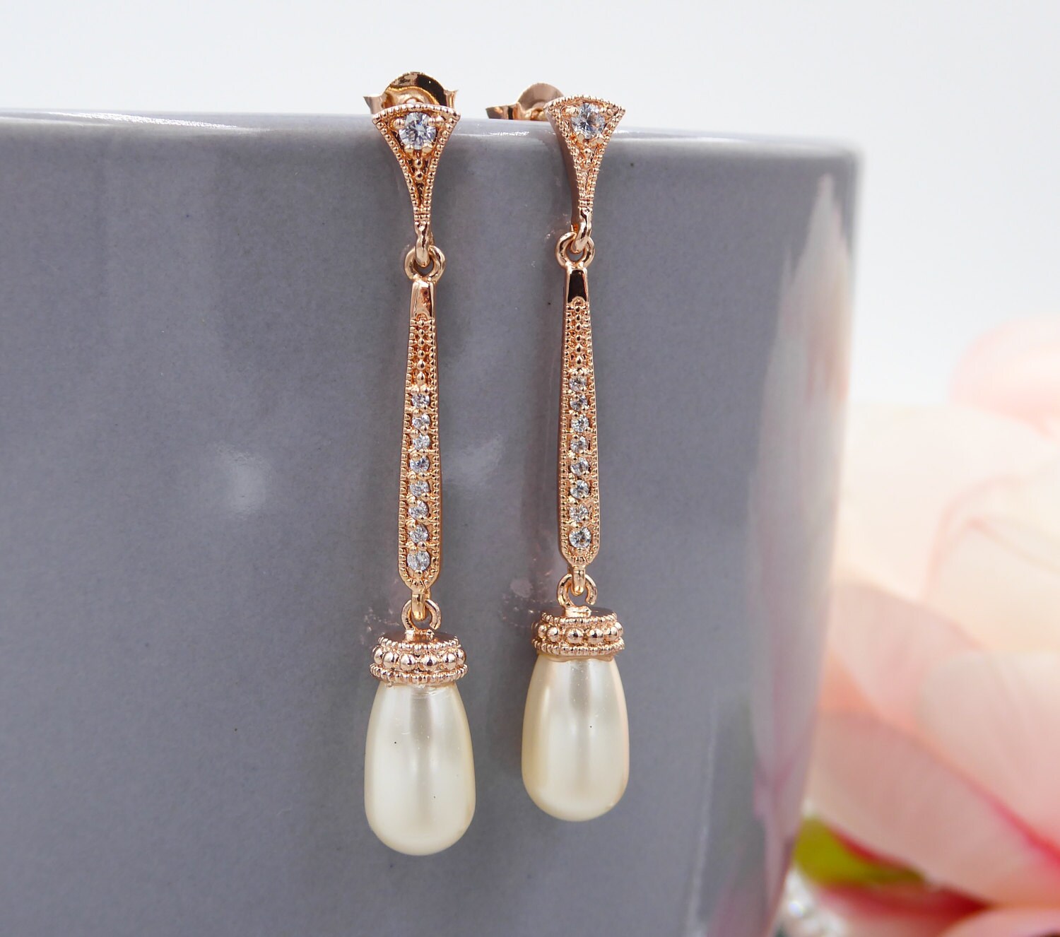 Long slim earrings deals