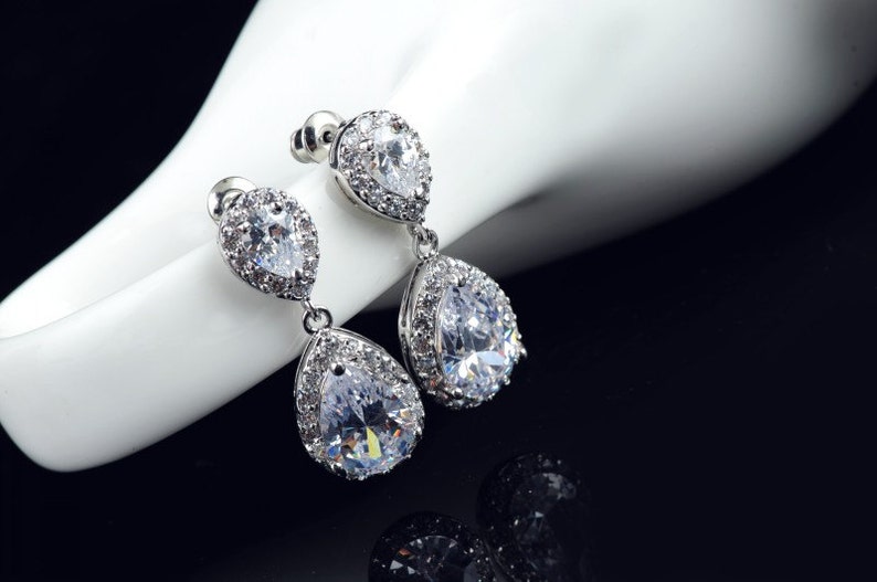 silver Clip on or pierced crystal earrings rose gold with option to choose colours too gold