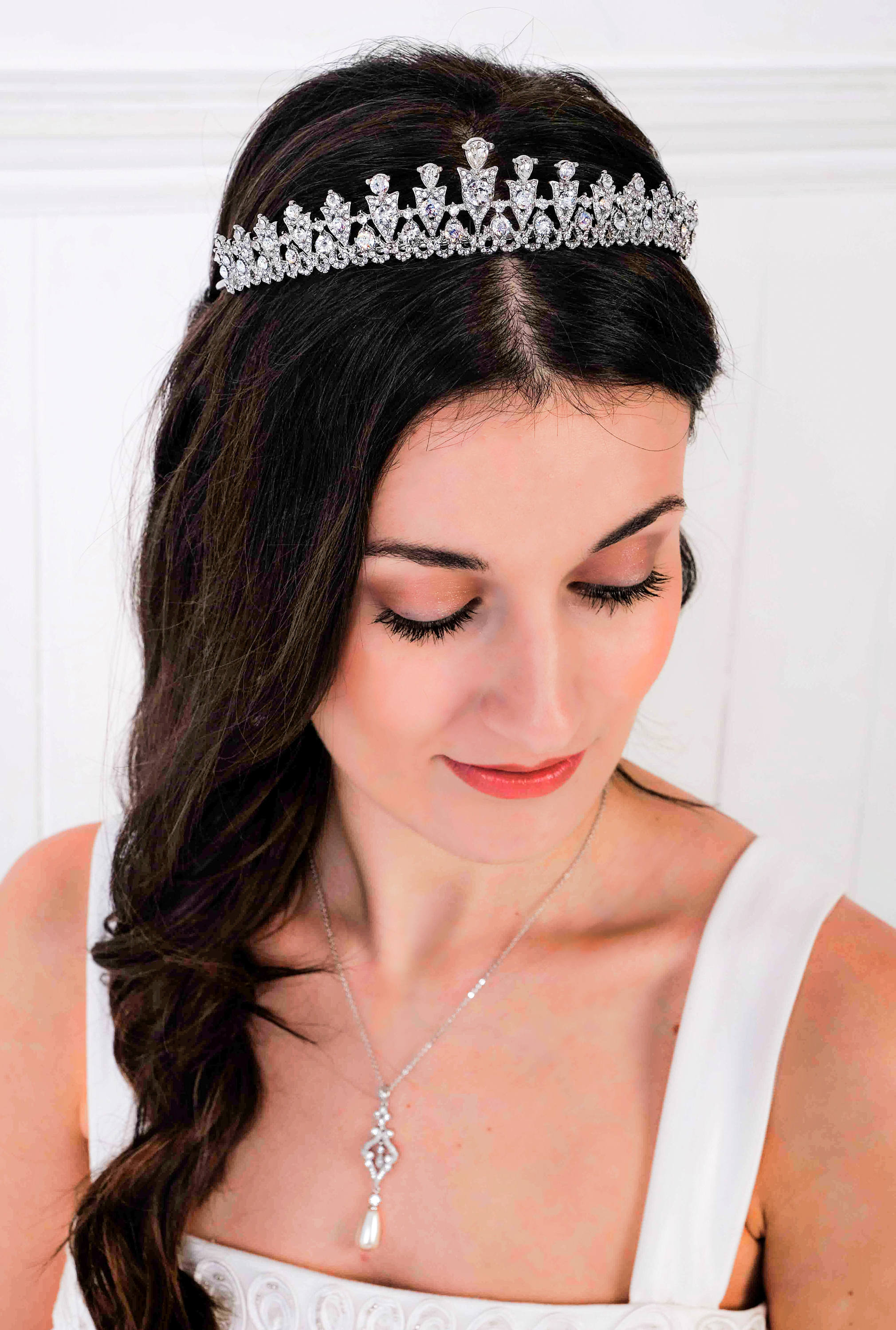 Wedding Tiara Swarovski Crystal Tiara Hair Band Silver Silver