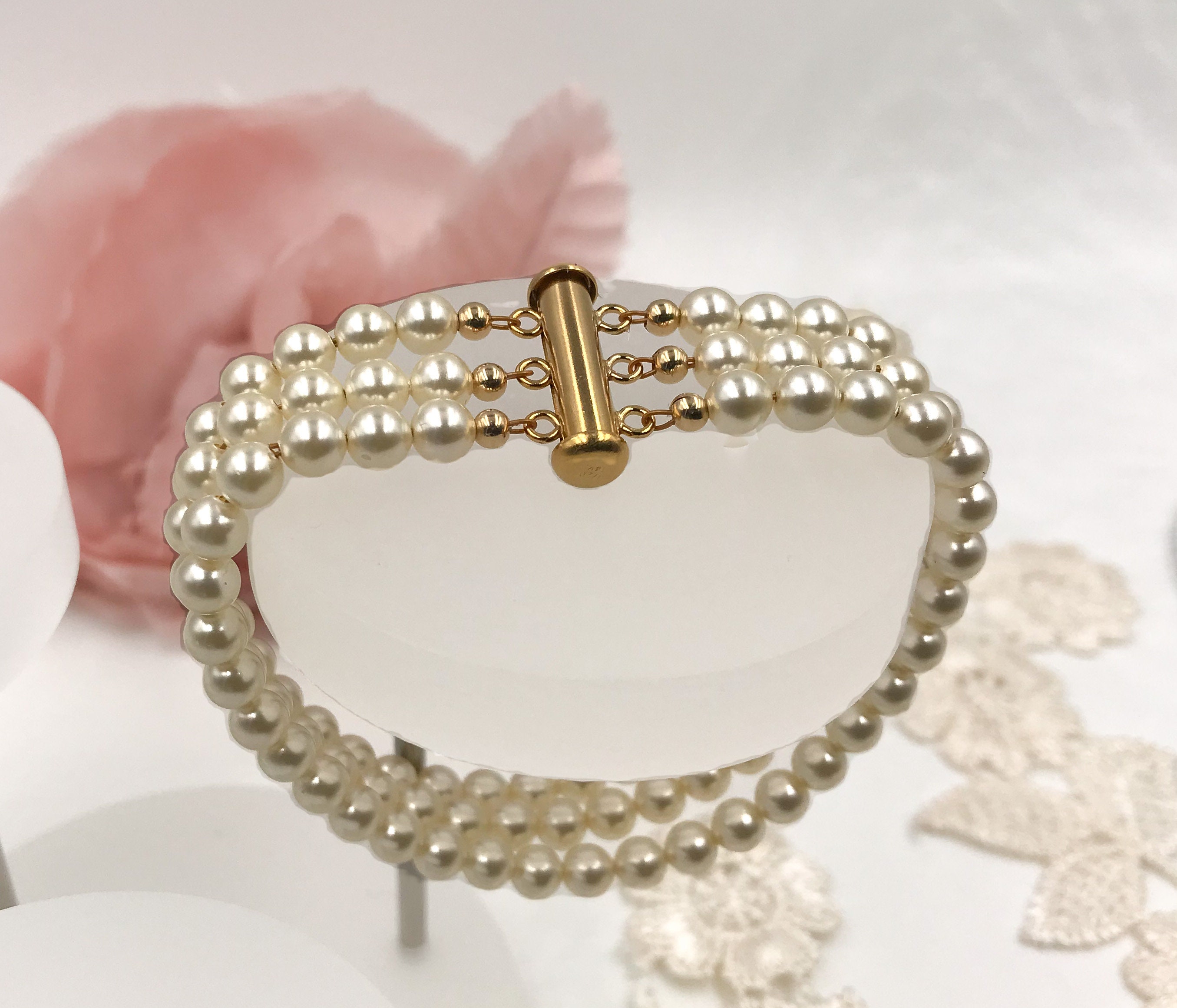 Pearl Bridal Bracelet Wedding Jewelry TAYLOR | EDEN LUXE Bridal