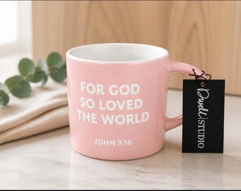 John 3:16 Bible Verse Mug - Christian Coffee Cup, Faith Gift