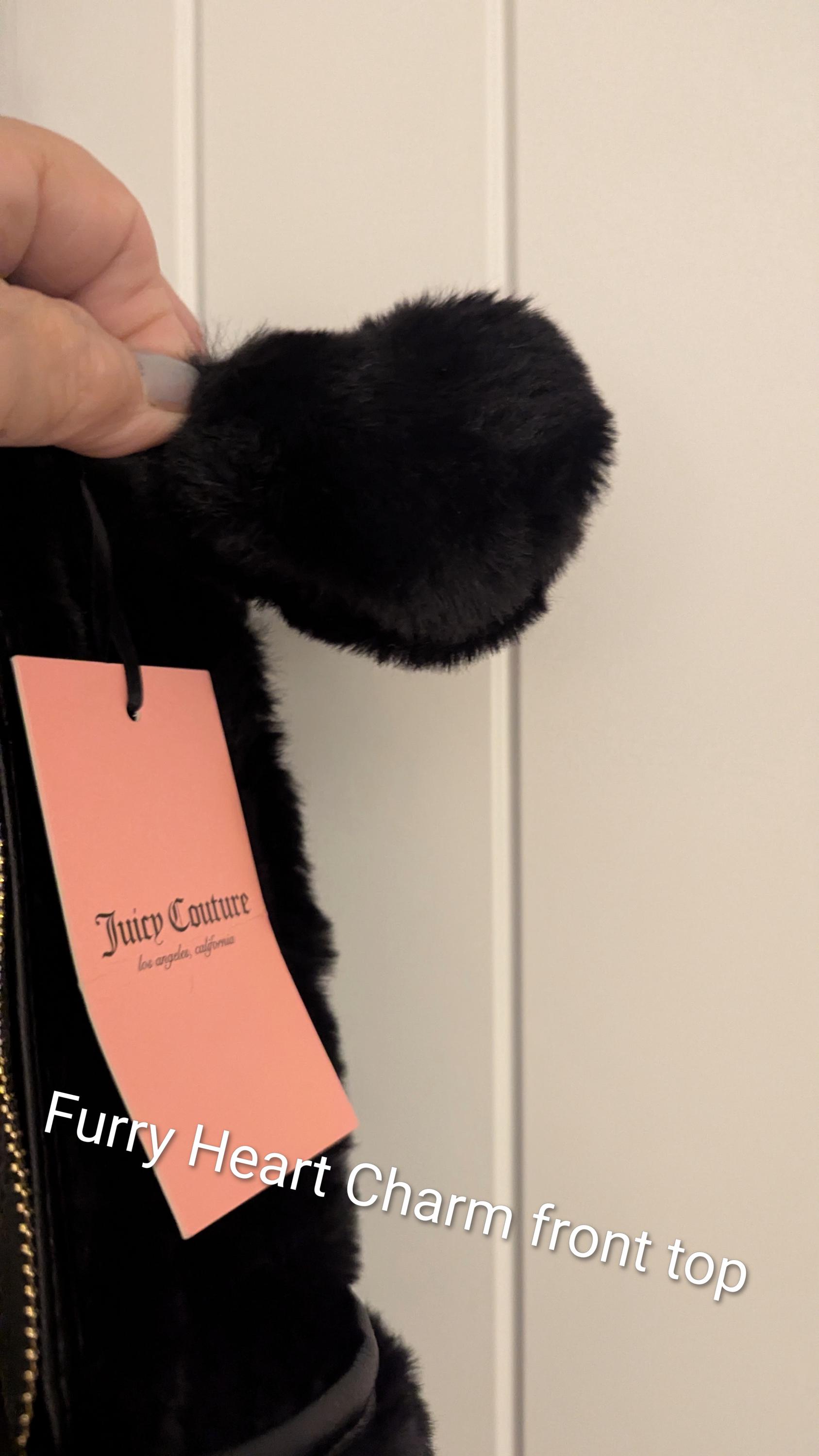 BNWT JUICY COUTURE Let\'s Get Cozy Backpack Black Furry Winter Backpack Juicy Couture Bag Black Cozy Faux Fur Backpack Juicy Couture  main image 2