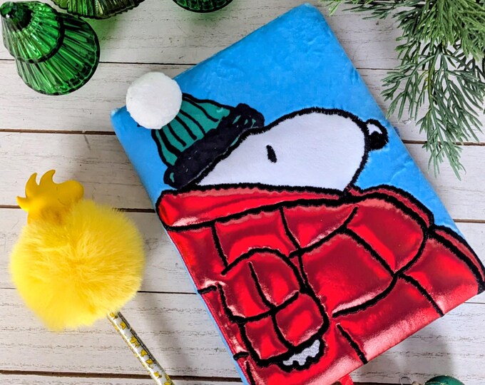 Peanuts Snoopy Notebook Journal Plush Cover Red Puffer Jacket Woodstock ...
