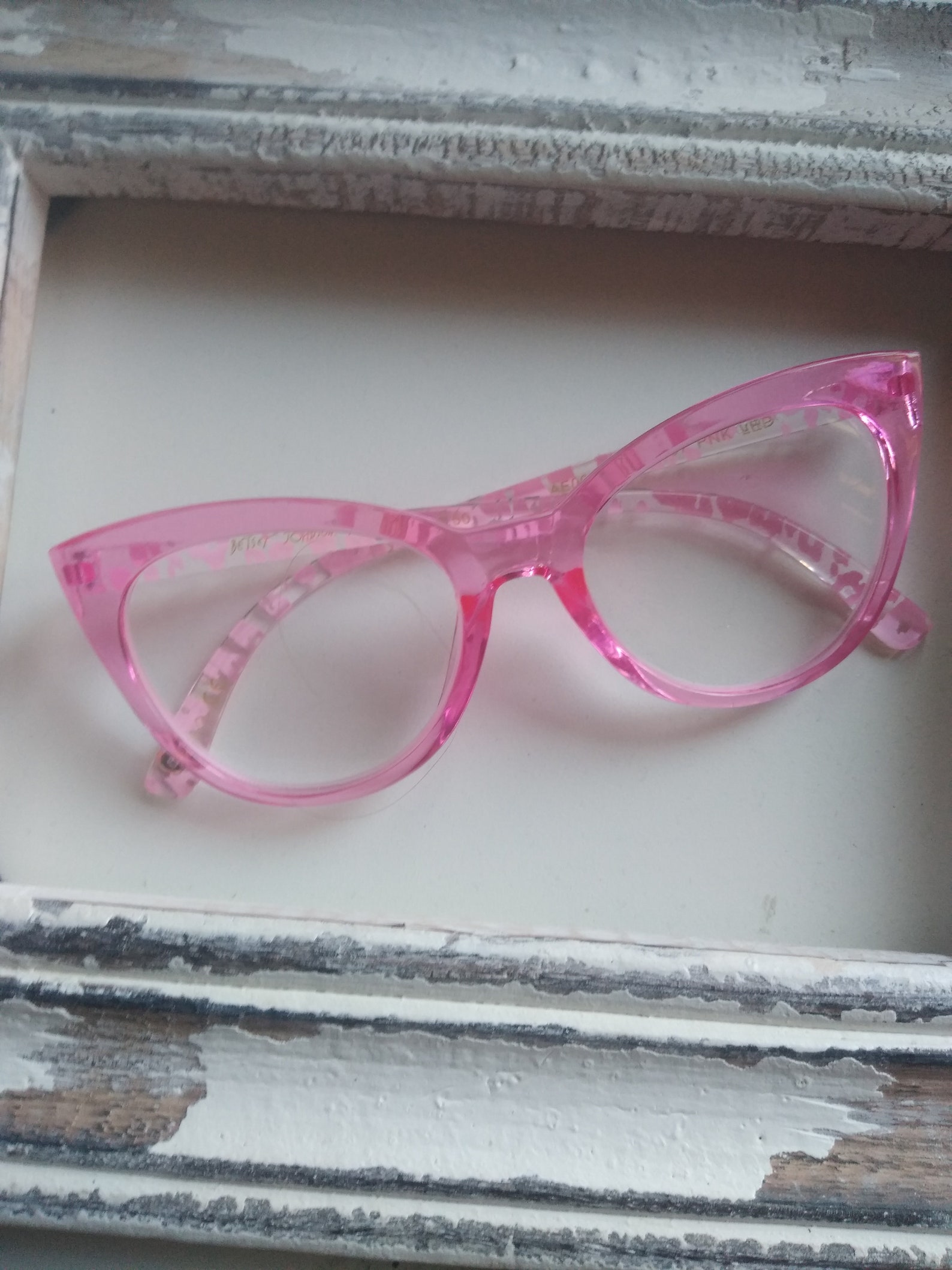 Reading Glasses 1.50 Pink Translucent Frames Pink Clear Arms Etsy