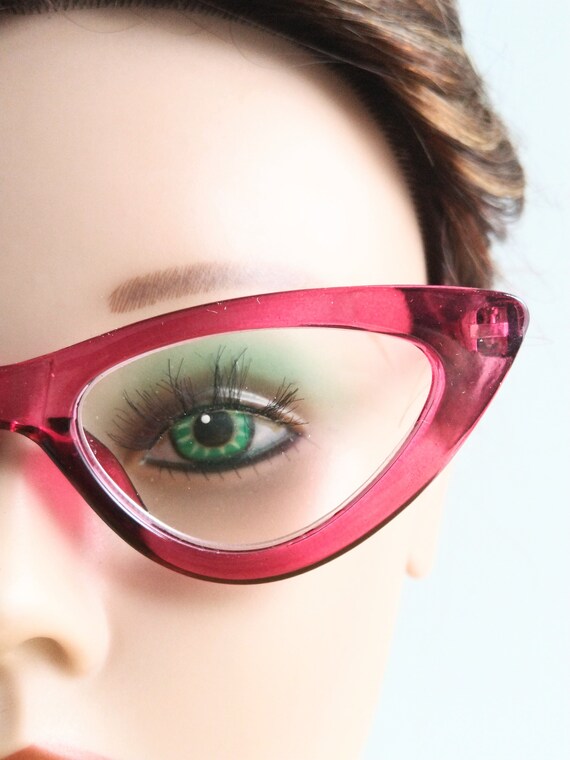 Hot Pink Cat Eye Readers  +1.50  , Translucent Pi… - image 3