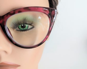 Cat Eye Reading Glasses Blue Light , +2.00 Oversized  Retro Cat Eye Readers Animal Print Pink Black , Designer Betsey Johnson Magnifiers
