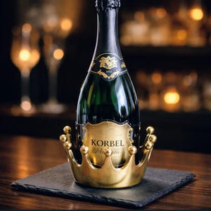 Gold Metal Crown Wine Holder by India , Candle Holder , Catch-all Tray