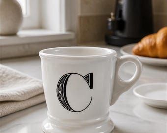 Vintage Anthropologie Monogram Mug: Letter C Shaving Style Cup