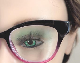 Jessica Simpson Reading Glasses +2.00: Black Hot Pink Ombre Readers