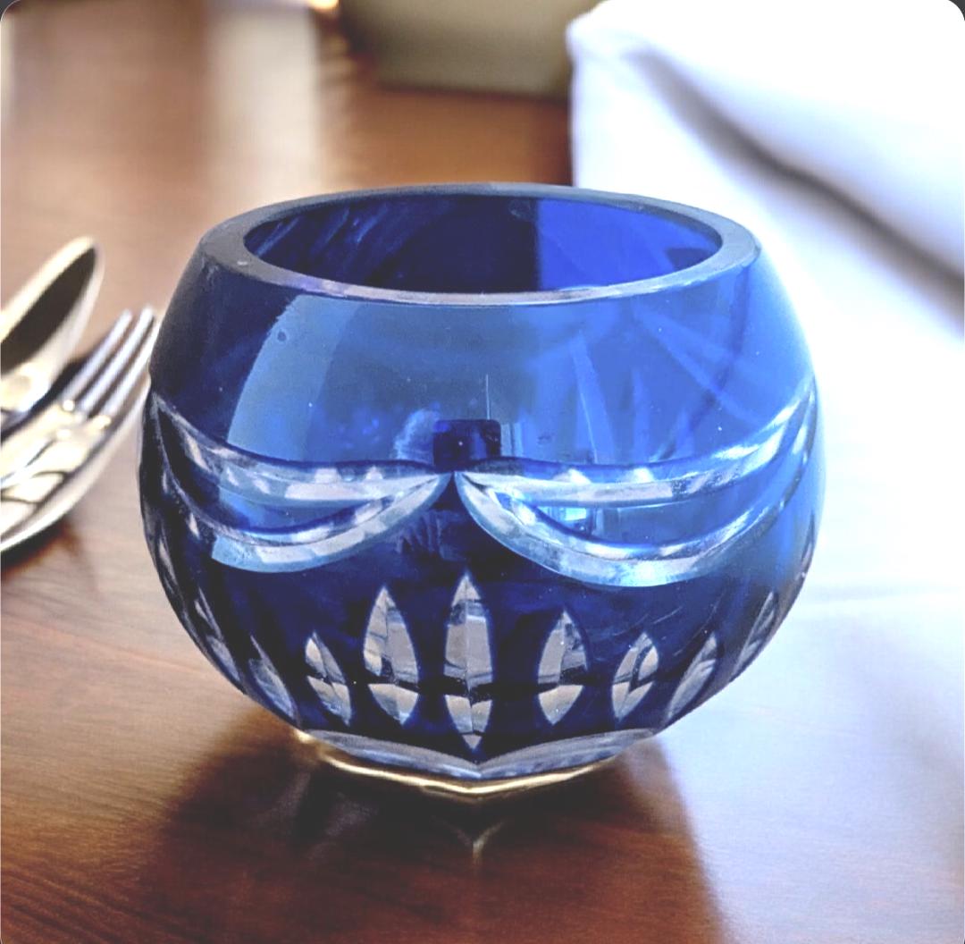 Cobalt Crystal Bowl - Etsy