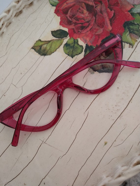 Hot Pink Cat Eye Readers  +1.50  , Translucent Pi… - image 5