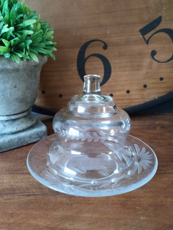 Vintage Glass Cloche With Base Glass Cloche Set Bell Jar Etsy