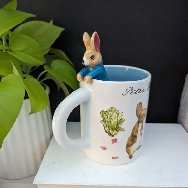 Peter Rabbit Mug , Beatrice Potter Rabbit Figure  Coffee Cup , Easter Peter Rabbit Mug