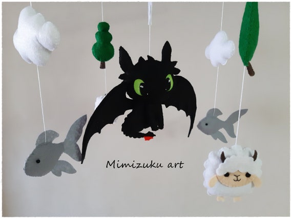 How To Train Your Dragon Baby Felt Crib Mobile Toothless Felt Etsy