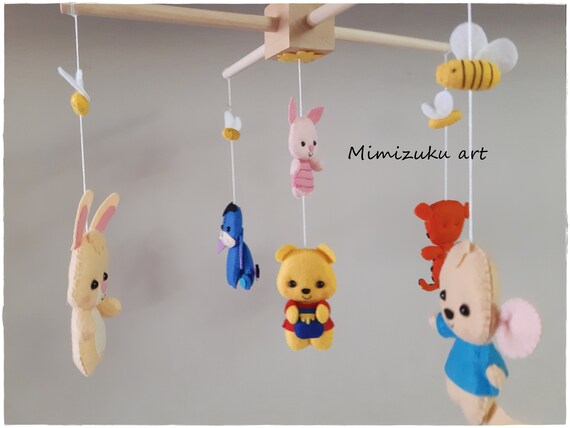Winnie The Pooh Felt Mobile Newborn Gift For Babyshower Felt Etsy
