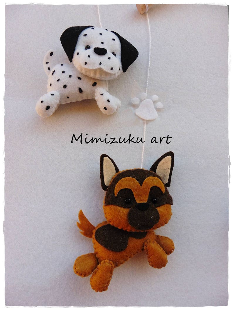 Felt dog Mobile puppies mobile Nursery Felt Mobile Baby Etsy