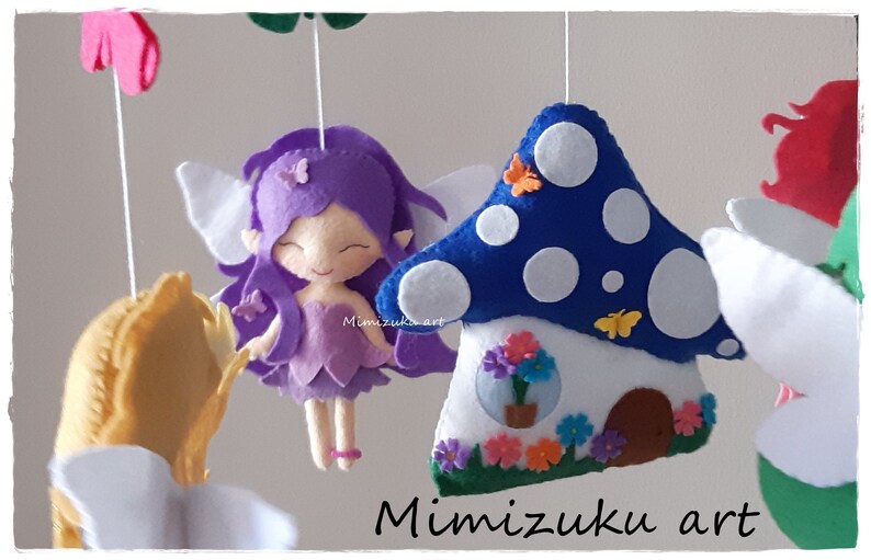 Fairies Mobile House Fairies Felt Mobile Sweet Fairies Baby Etsy