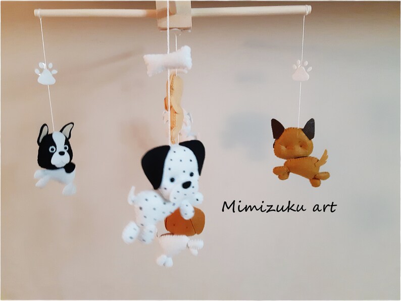 Felt dog Mobile puppies mobile Nursery Felt Mobile Baby Etsy