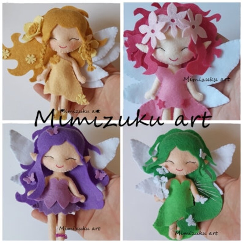 Green fairy pdf pattern Felt doll pattern Cute Fairy PDF Pattern garden fairies pattern Felt fairy pdf pattern tutorial pdf pattern