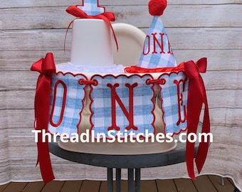 One Birthday banner, Hat, Cake topper