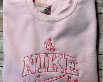 light pink crew neck sweatshirt