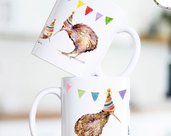Kiwi bird Birthday mug New Zealand Kiwi Birthday gift Coffee Cup bird party tea cup Funny Gift for New Zealander bird present cute mug NZ