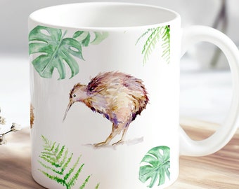 New Zealand Kiwi Bird Family Mug Gift For Kiwi Baby Birth Brown Kiwi Birds Tea Mug Coffee Mug for Kiwis Special Gift for Family of NZ origin