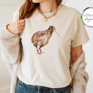 Brown Kiwi Bird shirt gift for New Zealanders Kiwi print t shirt watercolor bird Shirt Kiwi&#39;s Gift New Zealand travelling shirt outdoor trip