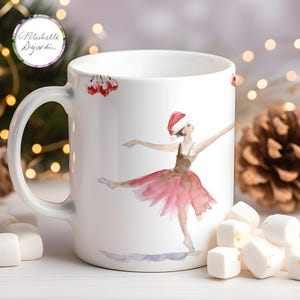 Ballet gift mug Christmas ballerina Xmas gift dancing ballerina gift personalized name mug girl ballet teacher gift ballerina name custom