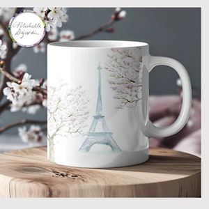 J'aime Paris Tasse Eiffelturm Print Paris Aquarell Kaffeetasse Paris Geschenk Eiffelturm Teetasse für Paris-Liebhaber Frankreich Geschenk Kunsttasse aus Keramik