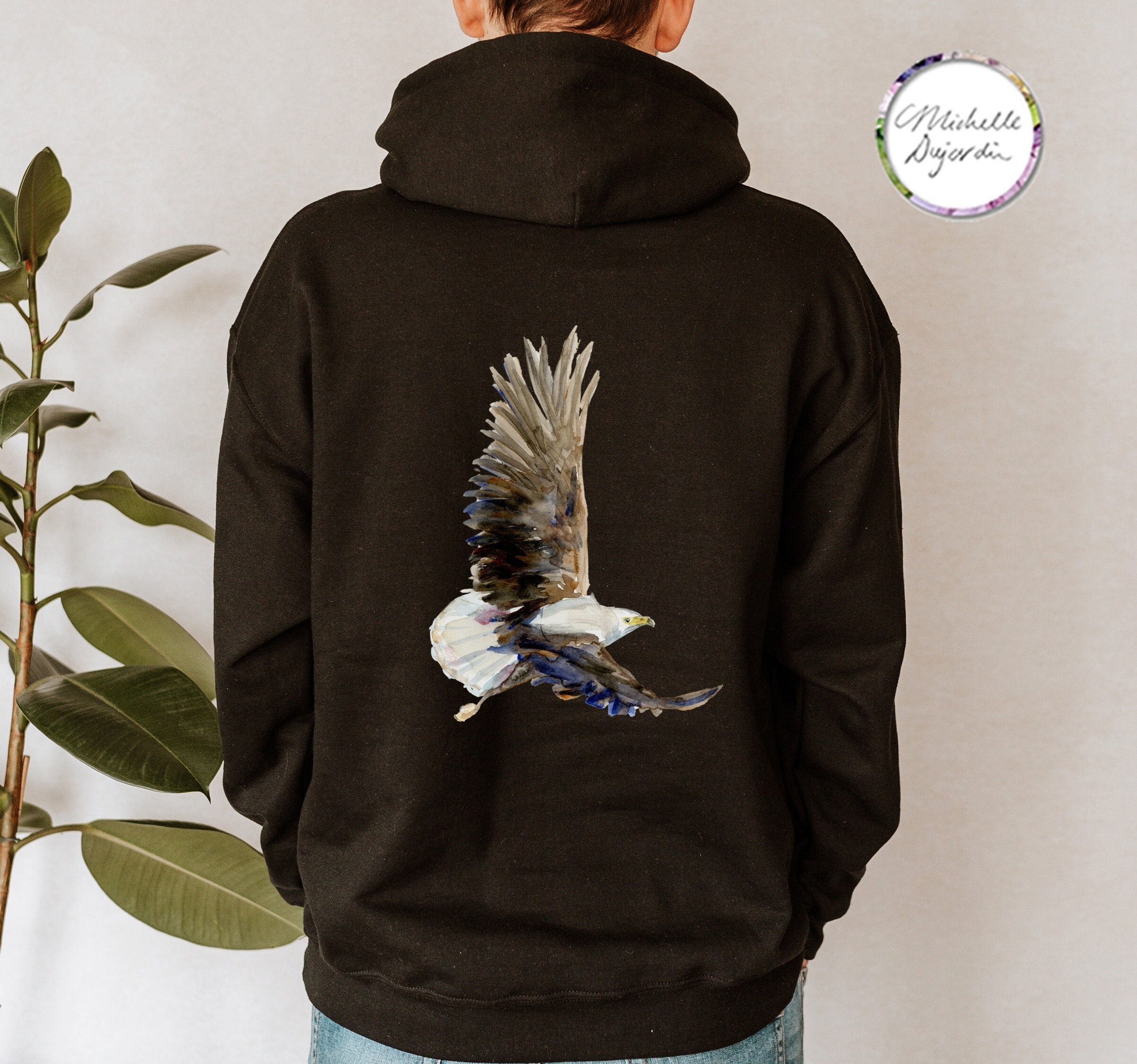 Bald Eagle Watercolor Painting Hoodie, USA Patriotic Sweatshirt - Etsy