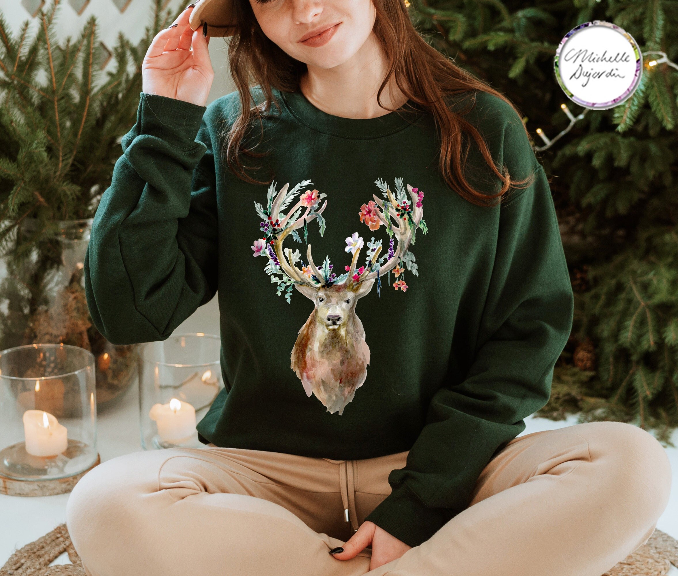Christmas sweater deer clearance