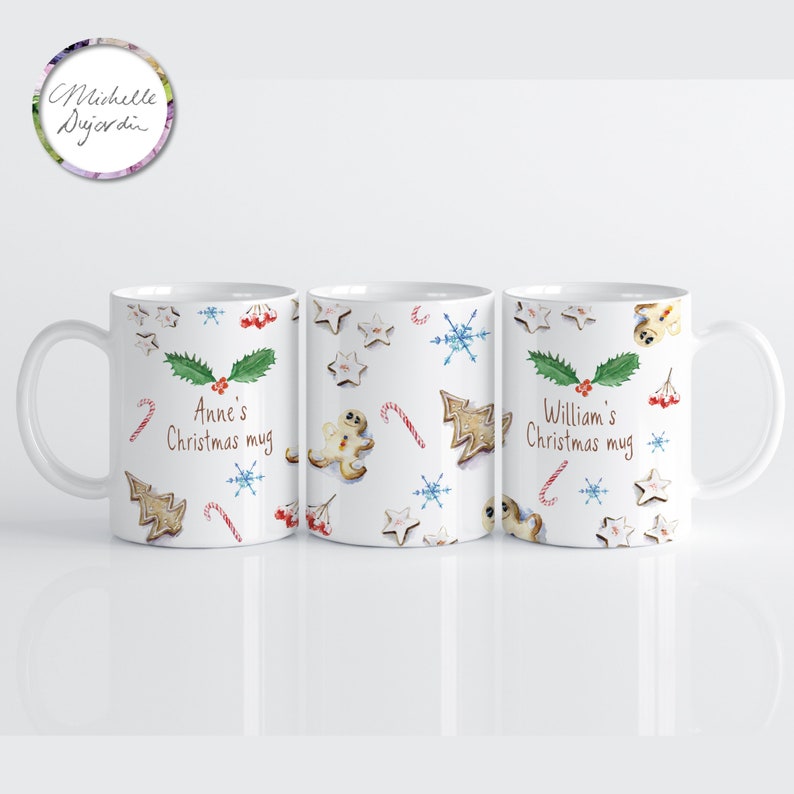 Christmas Cookies Mug Custom Name Gingerbread Man Personalized Gift Mug