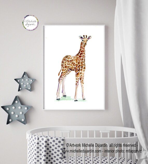south africa giraffe vintage art print canvas or satin paper 28/" x20/" painting