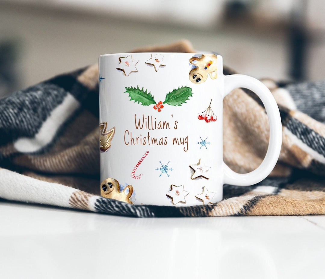 Christmas Cookies Mug Custom Name Gingerbread Man Personalized Gift Mug