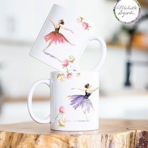 Ballet mug gift for dance teacher birthday gift for ballerina personalized mug with name ballet instructor gift ballet studio coffee cup
