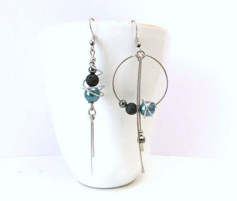 Boucles d'oreille asymétriques modèle guebli : boucle-d-oreille par