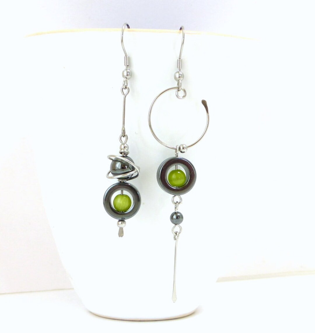 Boucles D'Oreilles Créoles Originales – Acier Inoxydable – Argenté (Neuf)