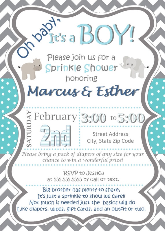 diaper and gift card shower invitation