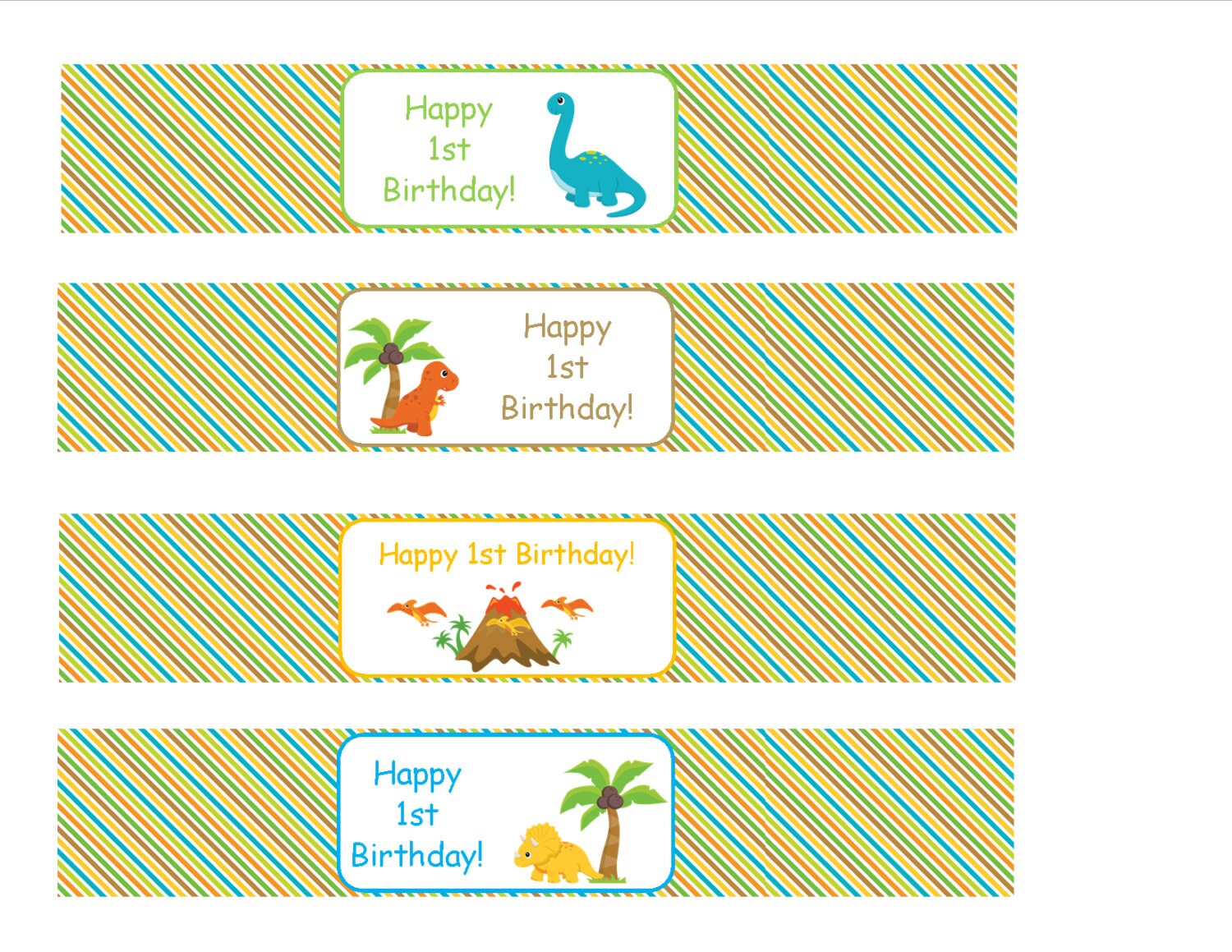 Dinosaur Water Bottle Labels Etsy