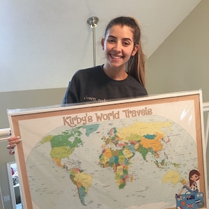 Custom Map Cork Bulletin Board: Personalized Photo Display